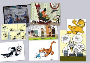 Méli-mélo de chat de BD avec: Garfield, Hercule, Azraël, Le Chat, Sweetie, Raoul Châtigré, le chat de Gaston et Caporale